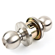 Tubular Knob Cylindrical Cylinder Door Lock Tombol Pintu Tombol Pintu Bilik Rumah(Silver)