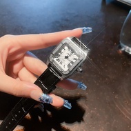 Fast Shipping CILOA CILOA Square Diamond Watch Genuine Leather Strap Fashion Trendy Large Dial Watch