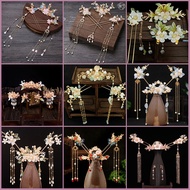 Chinese Style Children Hanfu Headdress Ancient Costume Tassel Hairpin Accessories Set Juan Cloth Han