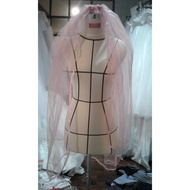 veil pengantin list pita dusty pink