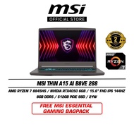 MSI Thin A15 AI B8VE 288 (15.6" FHD IPS 144Hz/Ryzen 7 8845HS/8GB DDR5/512GB SSD/RTX4050/Win11)