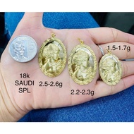 18K Saudi Gold Queen Elizabeth Cameo Pendant Pawnable