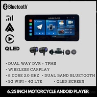 6.25 Inch Motorcycle Android Player (4+64GB) Portable Nabigation Player with Dual 2k Sony Lens Dashc