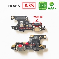 For OPPO A3S USB Charging board - Charging Port Flex Cable Charging Dock connector microphone Socket