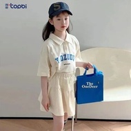 Taodi Children's Clothing New Summer Korean Style Girls' Polo Collar Cotton Short Sleeve Skort Suit Children Sports Two-Piece Set 1.22