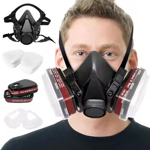 New 7-in-1/ 16-in-1 gas mask Black 6200 Dust Mask Half Face Respirator Spray Paint Organic Vapor Che