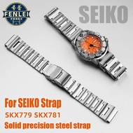 For Seiko No. 5 Water Ghost Little Monster Strap SRP307 313 SKX779 SKX781 Men‘S Solid Stainless Steel Watch Band 20MM Bracelet