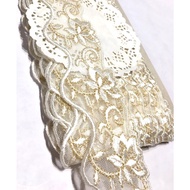 30MM~50MM Floral Design Embroidery Border Lace Wedding Sewing Fabric DIY Baju Kurung Kain Renda Kahwin Borong [1 Yard]