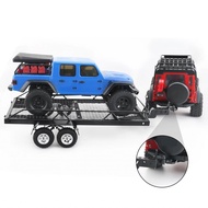 RC Metal Flatbed Trailer Kit Heavy Duty High Stability Axles for Crawler