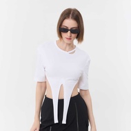 UNBOUND Aurora short sleeve bodysuit >White บอดี้สูทสีขาว
