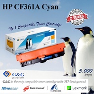 G&G compatible toner for HP CF361C Cyan HP 508A color toner ( interntional brand in Malaysia with 2 