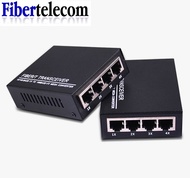 1G4E Gigabit Media Converter 4 RJ45 1 SC port Fiber Optic 20KM Media Converter Single Module Ethernet Gigabit Single Mode Media Converter 1000M