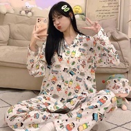 Nhà Máy Bán Buôn Pyjamas Phong Cách Nhật Bản Hoạt Hình Đồ Ngủ Chó Buding Nữ Bộ Quần Dài Tay Giả Cott