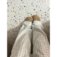 Cat Checked Women's Summer Pants - Thin Lace Drape Wide Leg