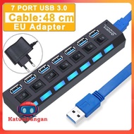 YUANRURU USB Type 7-Port USB 3.0 High Speed Extender Huba - Y445