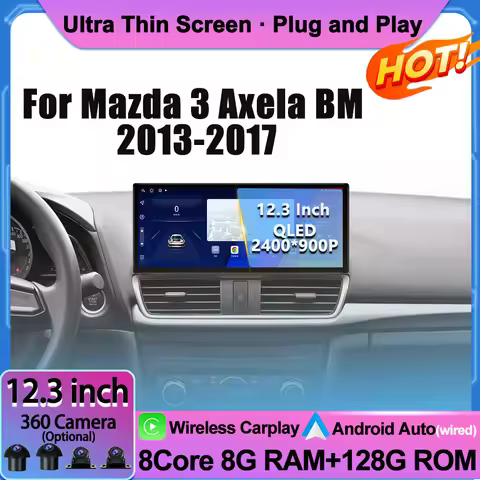 Android OS Car Radio Multimedia Video Player Bluetooth 12.3 inch For Mazda 3 Axela BM 2013-2017 Navi