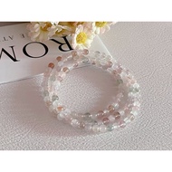 Natural Stone Bracelet   Natural Rutilated Quartz Hair Crystal Bracelet - Fuzzy Fur Inclusions  Thre
