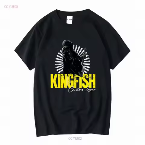 Kingfish Christone Ingram T Shirt Men's S Crew Neck Black long sleeves vintage Washed Stylish Soft V