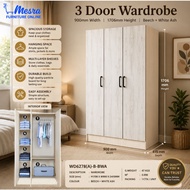 (LIVE EXCLUSIVE) -3 Door Wardrobe / Almari Baju / Almari Pakaian / Wardrobe murah/almari baju murah/