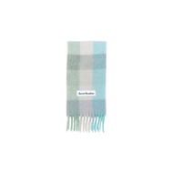 Acne Studios Mohair Check Scarf Turquoise Grey Mint Green Unused