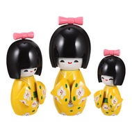 Totority Japanese Sosaku Kokeshi Doll Wooden Japanese Kimono Kokeshi Doll: 1 Set Kimono Dolls Miniat