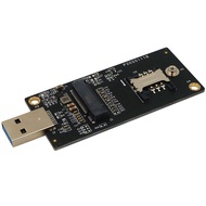 NGFF(M.2) Key B to USB 3.0 Adapter with SIM 6pin Slot for WWAN/LTE Module