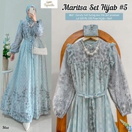 Delisa Drees gamis set hijab ceruty printing terbaru Maritsa maxy ceruty babydoll