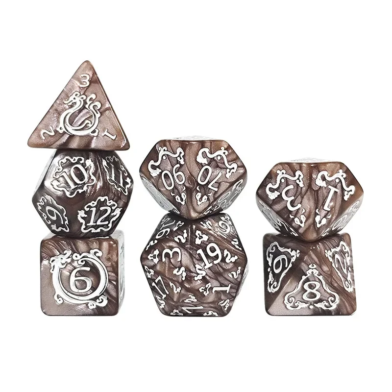 7 Chiếc DND Xúc Xắc Bộ Họa Tiết Rồng Đa Diện Nhập Vai D & D TRPG Board Game Giải Trí Phụ Kiện Quà Tặ