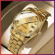 - BINBOND Gold Watch For Men Waterproof Original Relo Calendar Stainless Steel Mens Watches With Box