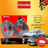 BREMBO PEUGEOT 206 1.4 XR / 206 1.4 XT , NAZA BESTARI 206 1.4 FRONT ( DEPAN )  DISC BRAKE ROTOR