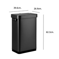 ถังขยะเซ็นเซอร์อัตโนมัติ 50L. มีฝาปิด ขนาดใหญ่ มินิมอล ถังขยะสีดำ Trash Bin 50L. Large Trash Can Cen