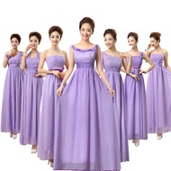 ❤️ baju raya perempuan Women Formal2022 Purple Chiffon Bridesmaid Dress Long Dress for BFF Slimming 