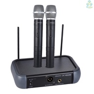 Handheld VHF System Wireless Dual Stock Present Echo Performance Channel microphone for Ready 6 35 mm Audio Function Family Party Karaoke 2 Microphones ammoon Cable with 1 Receiver