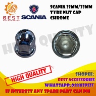 SCANIA 32MM/33MM TYRE NUT CAP CHROME HIGH QUALITY