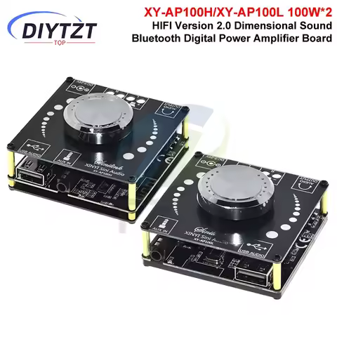 XY-AP100H 100W+100W Dual TPA3116D2 Bluetooth 5.0 Stereo Audio Digital Power Audio Amplifier Board AM