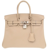 愛馬仕 Birkin 25 Veau Swift Argile 銀色五金 X 印記（2016 年生產）手提包 0484 [二手] 愛馬仕