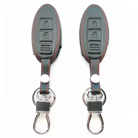 Leather Car Remote Key Case for Nissan Qashqai J10 J11 March Tiida NV200 Leaf Kicks Cube X-Trail T32