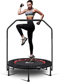 Gielmiy Foldable Fitness Trampoline，Mini Rebounder with Handle，Jumping Cardio Trainer Workout for Adults Indoor/Garden （Workout Max 300lbs）