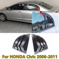 2PCS ABS Carbon Fiber Style Window Side Car Front & Rear Vent Shutter Scoop Louver Cover Trim Sticke