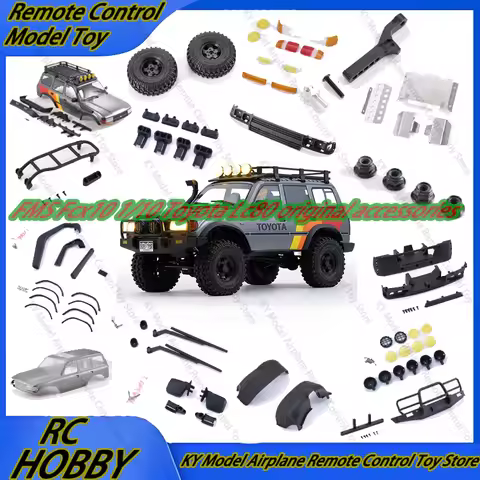 Fms Fcx10 1/10 Toyota Lc80 Original Accessories Armor Spotlight Car Shell Tire Nut Tow Hook Sticker 