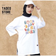 Readyy Baju Atasan Wanita Oversize 7/8 Edisi Warna Putih Kaos Basic