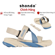 Giày Sandal Nam Nữ SHONDO F6 Sport Thời Trang Nhẹ Êm Đi Học Đi Làm Đế Cao 35cm Màu Be Xanh Dương F6S