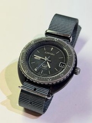 1970‘S Citizen Blackie Custom V2 Automatic Watch With CWC Military Grey Watch Strap (Brand New)