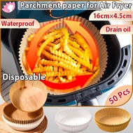 50 pcs Disposable Air Fryer Paper Baking Paper Bowl French Fries Toast Grill Chicken Dim Sum Parchment Paper for Microwave Oven Steamer Silicone Oil Paper Kitchen
