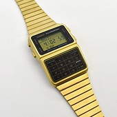 CASIO手錶 金色復古計算機電子錶