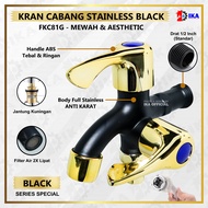 Kran Cabang Shower 1/2" Besi Engkol Keran Air Nikel Double Dobel