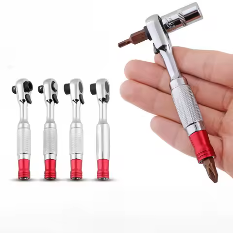 1/4 Inch Double Head Fast Ratchet Wrench Double-Ended Mini Socket Wrench Set for Car Motorcycle Work