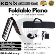 KONIX Foldable 88 Keys Digital Piano with Built in Speaker &amp; Bag (PJ88 C) FOLDABLE RECHARGEABLE (PJ88-C / PJ88/ PJ 88 C)
