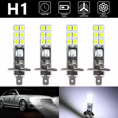 Hot selling foreign trade car LED H1 fog light LED H1-12SMD-5050 chip high brightness anti fog LED f