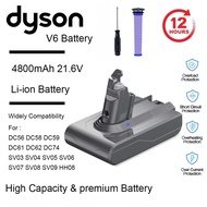 Suitable for Dyson V6 Battery for Dyson V6 Li-ion Vacuum Battery 21.6V 4800mAh V6 Vacuum Battery Sto